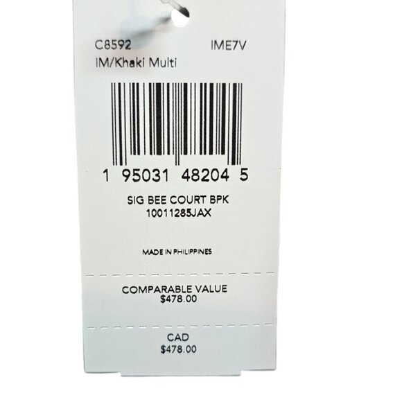 Coach Court Backpack In Signature Canvas With Bee Print NWT - Picture 9 of 9